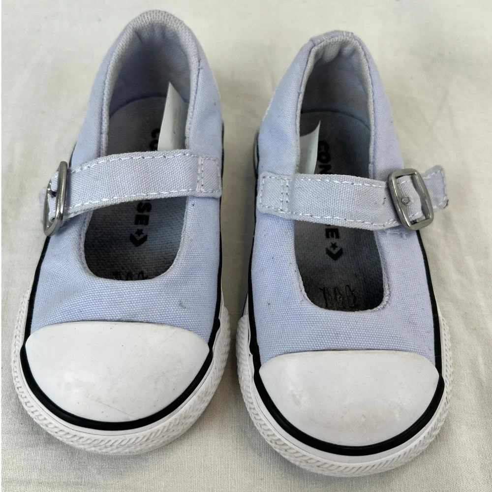 Converse All Star Mary Jane Toddler Infant Shoes Light Blue‎ Size 4